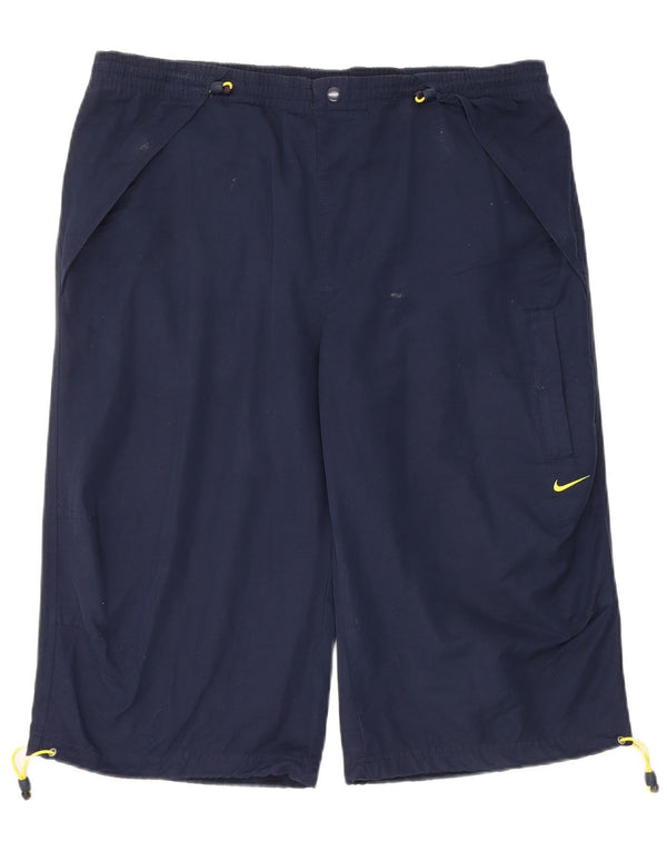 Nike Mens Cargo Bermuda Shorts Medium W36 Navy Blue Cotton Sports
