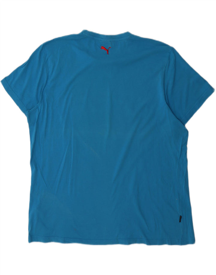 PUMA Mens Graphic T-Shirt Top 2XL Blue Cotton Vintage Puma and Second-Hand Puma from Messina Hembry 