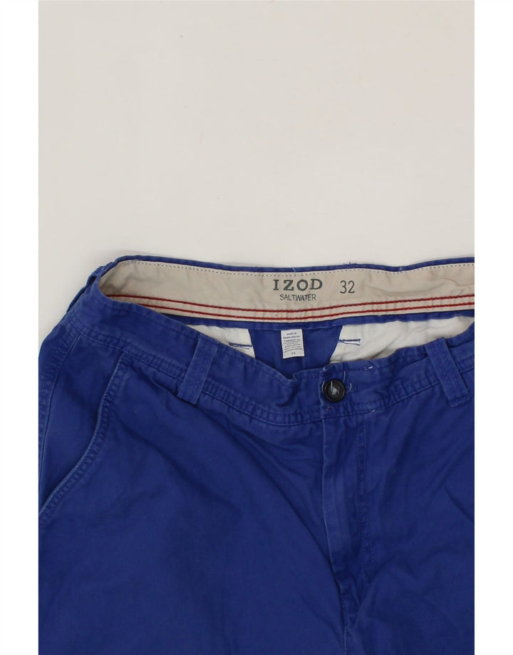 IZOD Mens Salt Water Chino Shorts W32 Medium Blue Cotton Vintage Izod and Second-Hand Izod from Messina Hembry 