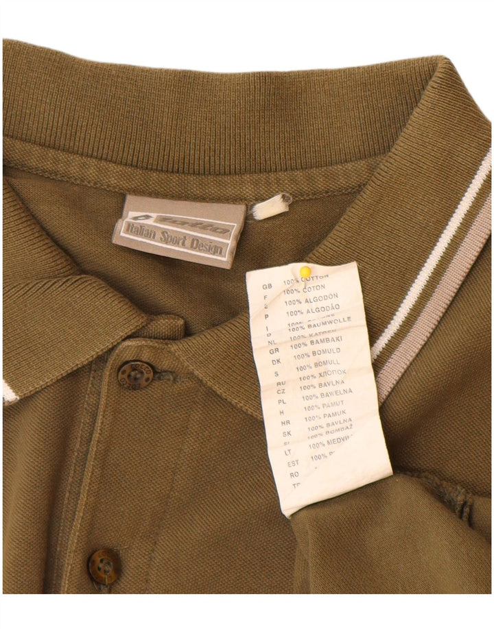Tricou polo pentru bărbați Lotto Bumbac kaki mic