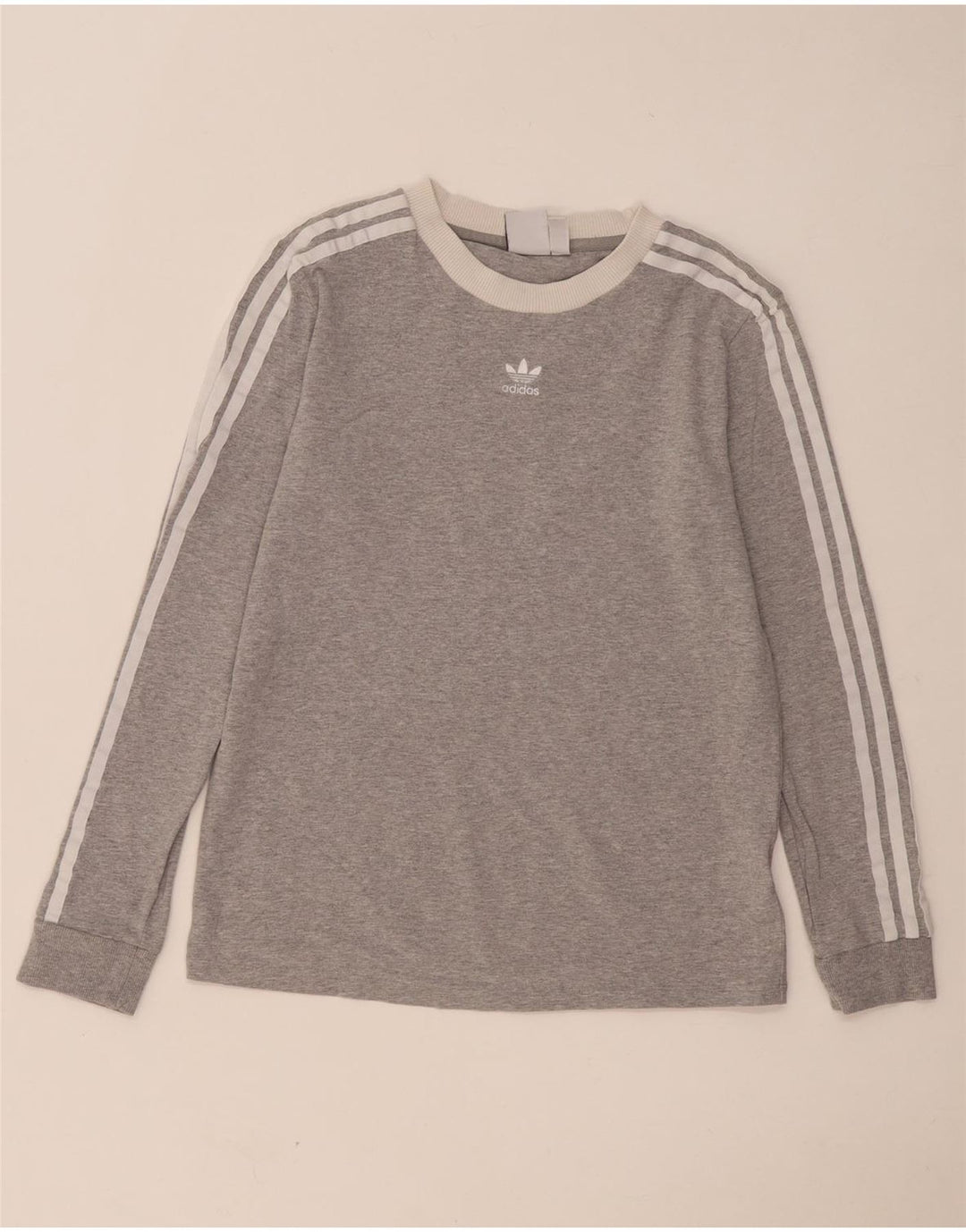 Top pentru femei Adidas cu mânecă lungă UK 12 Medium Gri Bumbac