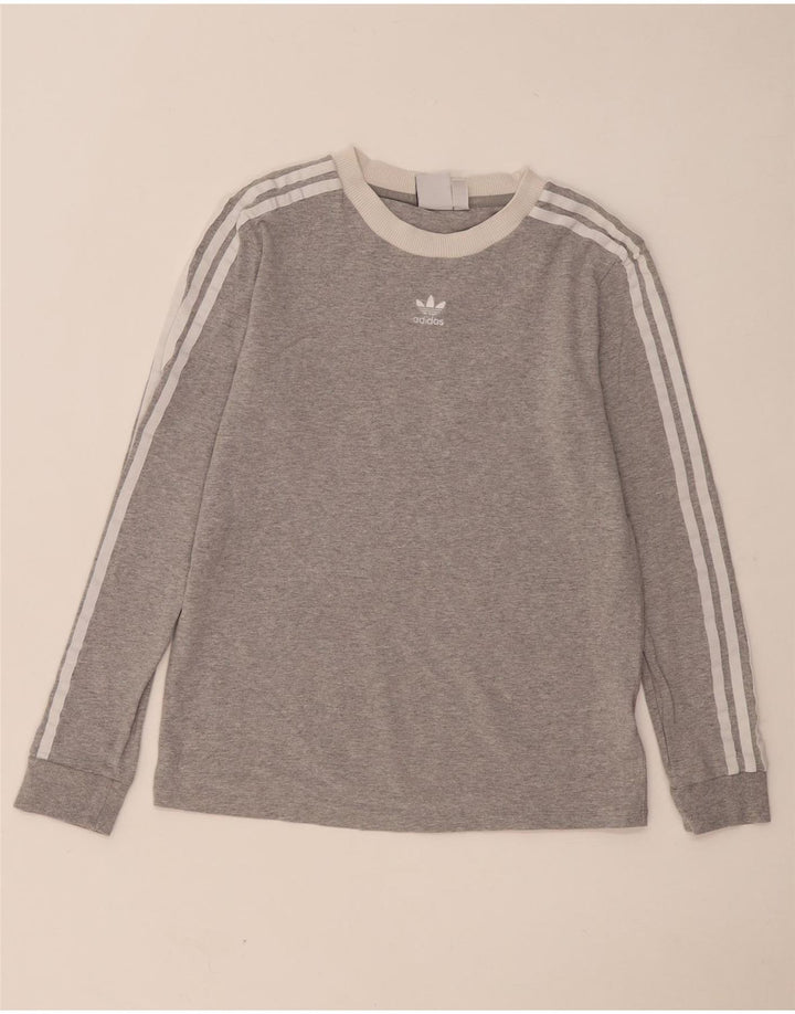 Top pentru femei Adidas cu mânecă lungă UK 12 Medium Gri Bumbac