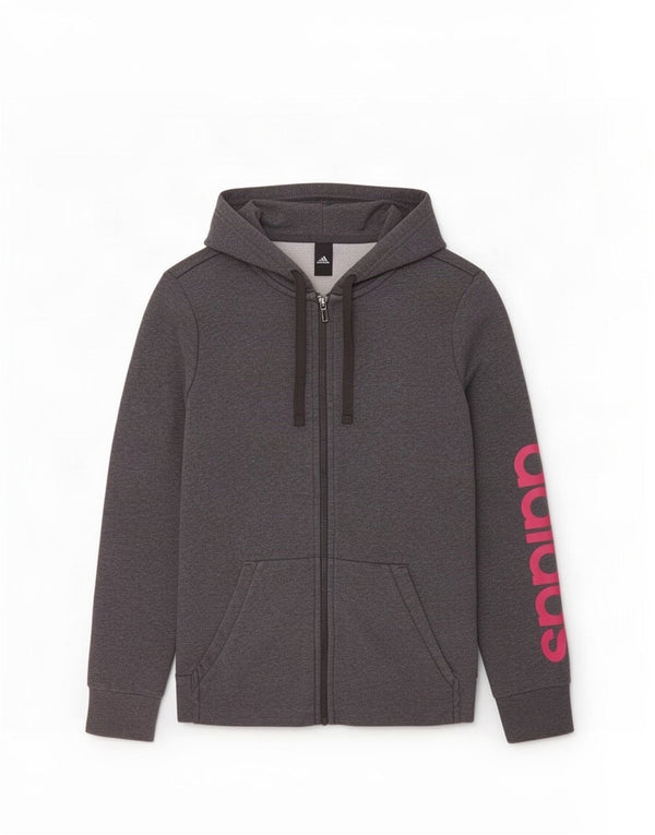 Pulover Adidas Graphic Zip pentru femei UK 8/10 Bumbac gri mic