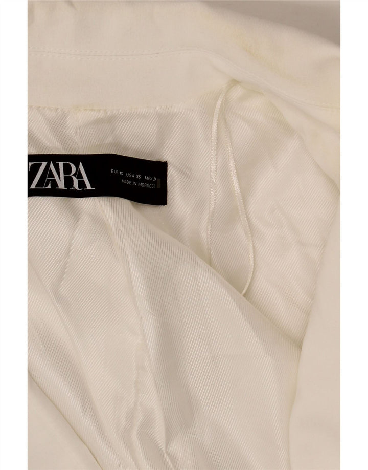 Jachetă blazer supradimensionată pentru femei Zara UK 6 XS Poliester alb