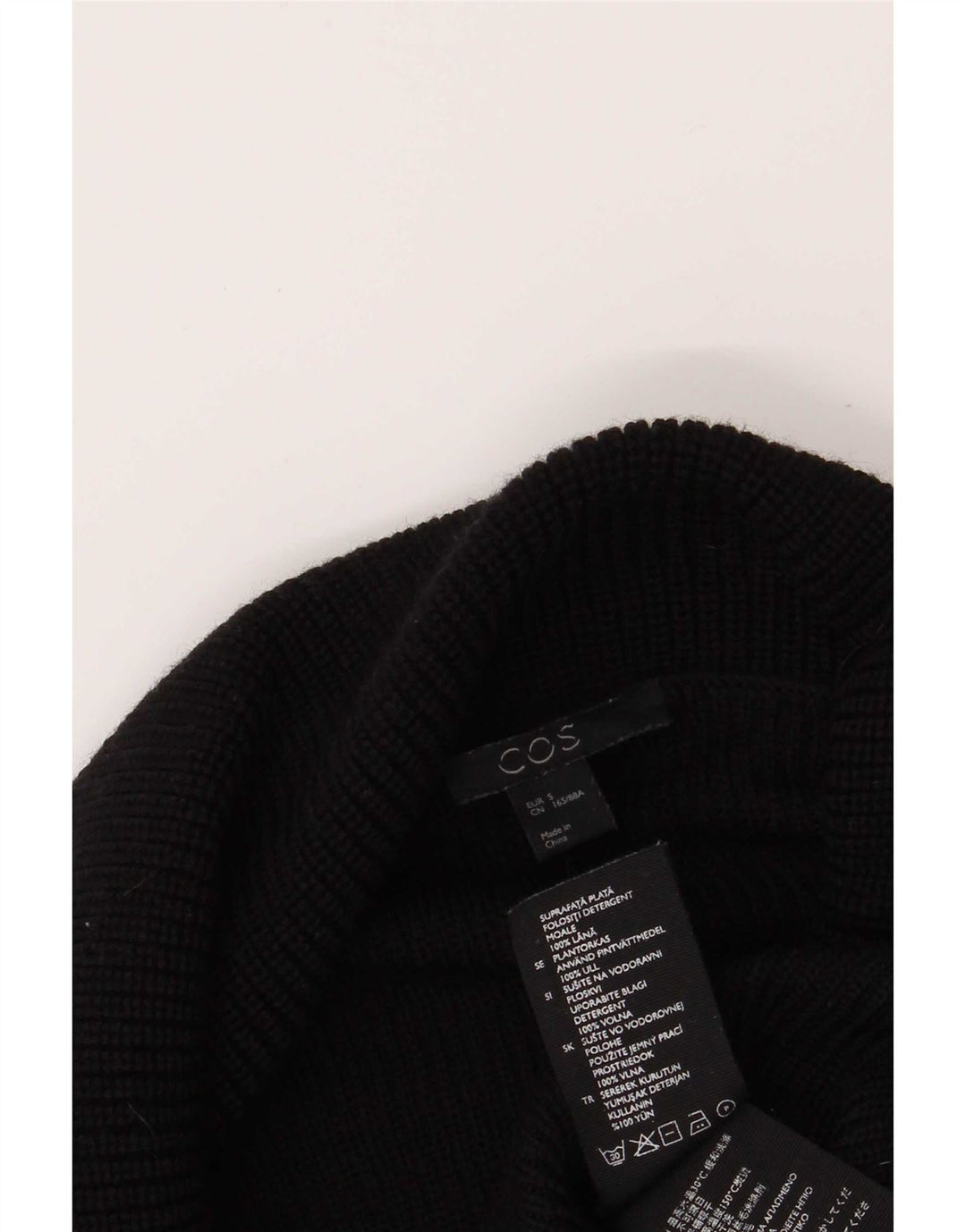 Cos Pulover oversized cu gât rulat pentru femei UK 10 Small Black