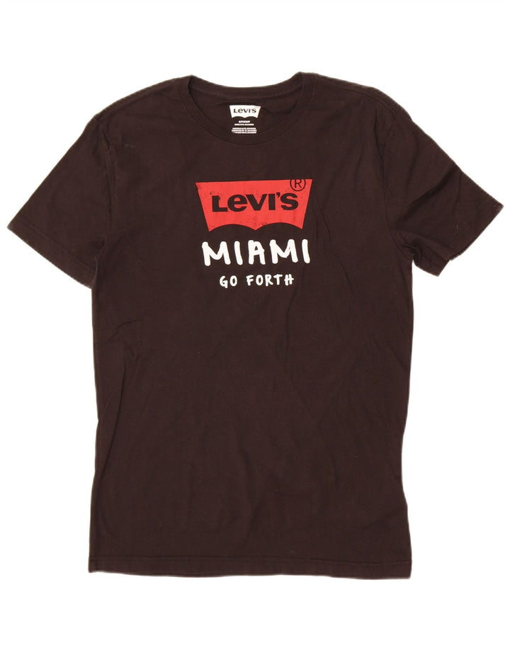 Tricou cu grafic Miami Levi's pentru bărbați Top mic din bumbac negru