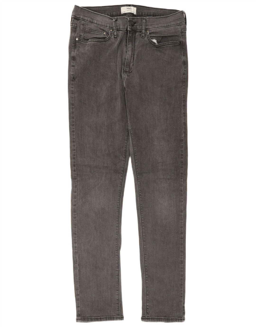 Blugi slim pentru bărbați Marks & Spencer W34 L33 bumbac gri