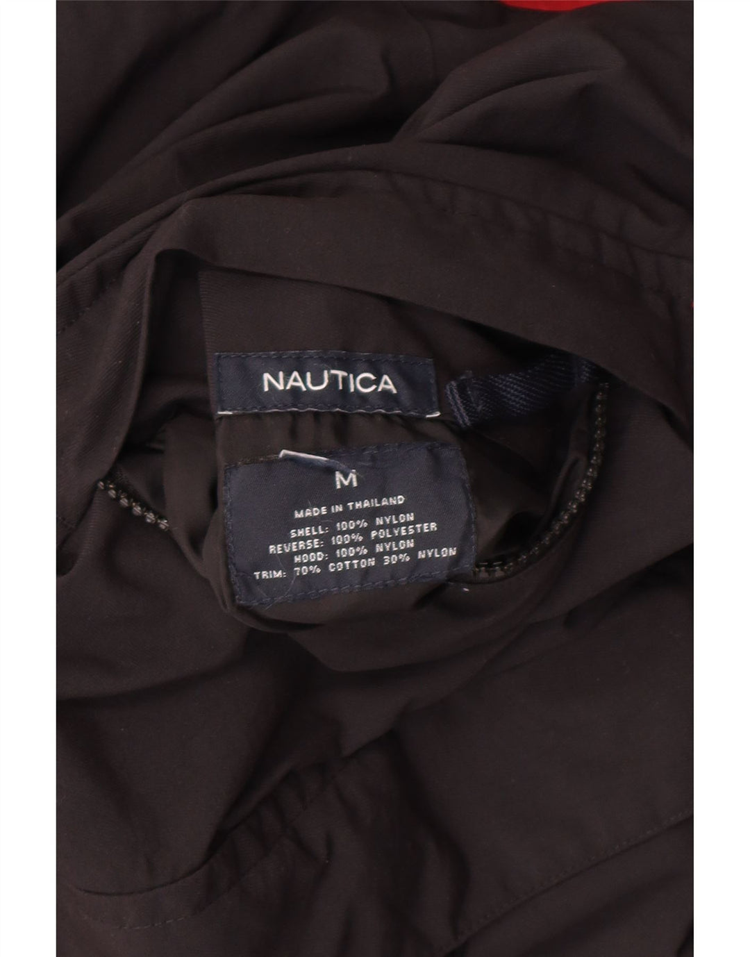 NAUTICA Mens Hooded Reversible Jacket UK 38 Medium Black Colourblock Nylon