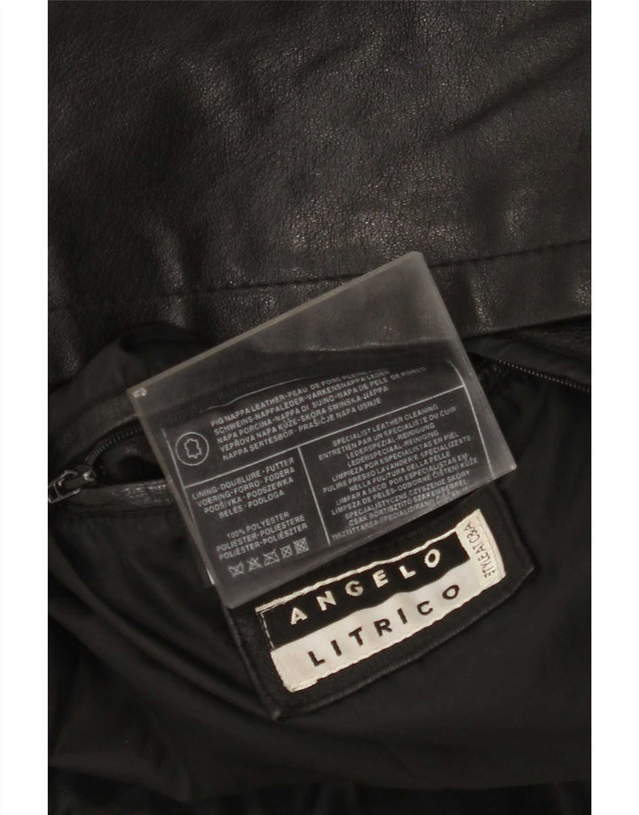 Jachetă de piele pentru bărbați Angelo Litrico UK 38 Medium Black