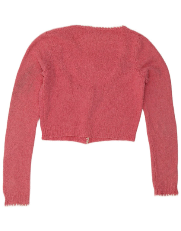 Pulover cardigan pentru femei Zara UK 12, bumbac roz mediu