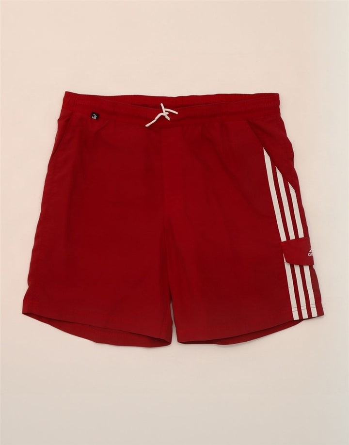 Pantaloni scurți de înot Adidas pentru bărbați, poliester maro mediu