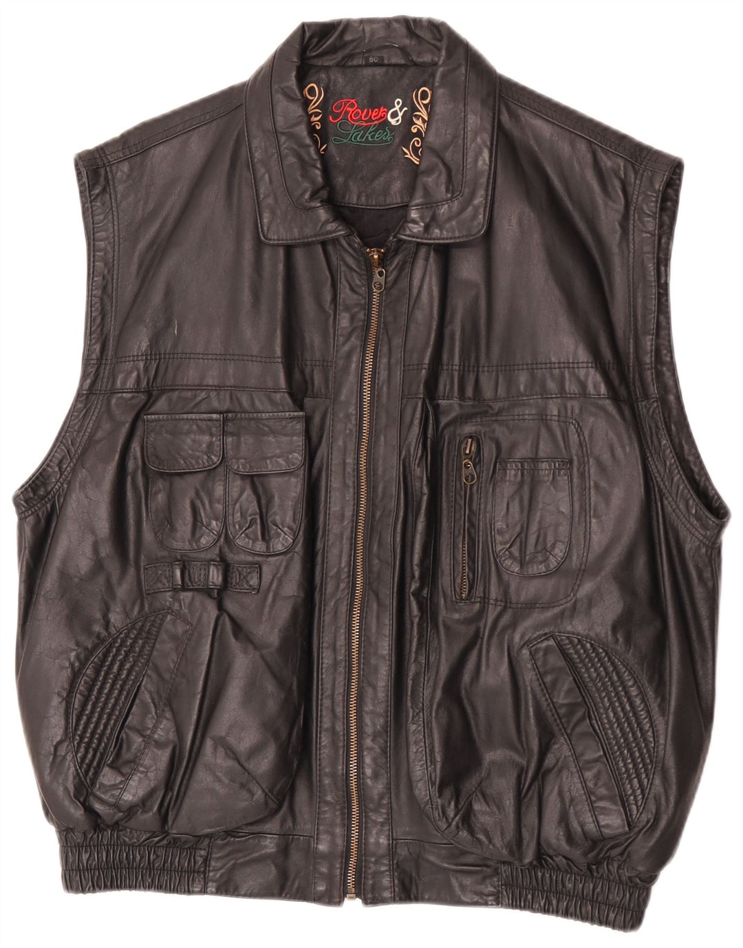 Gilet din piele pentru bărbați Rover & Lake IT 50 Large Black