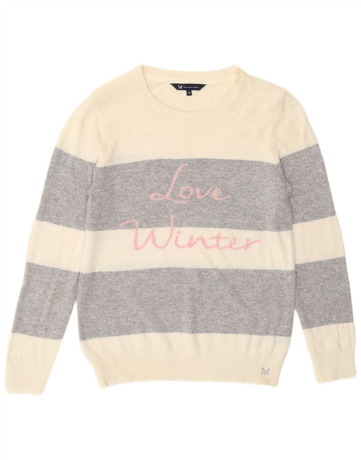 Crew Clothing Pulover pentru damă cu decolteu rotund UK 12 Medium Off White