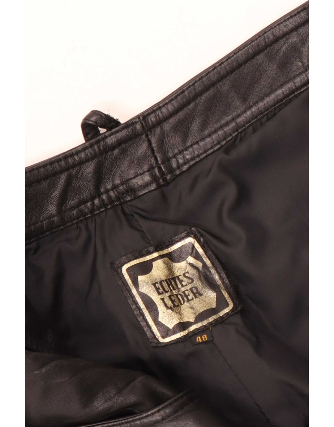 Pantaloni vintage din piele bootcut pentru femei W28 L30 din piele neagră