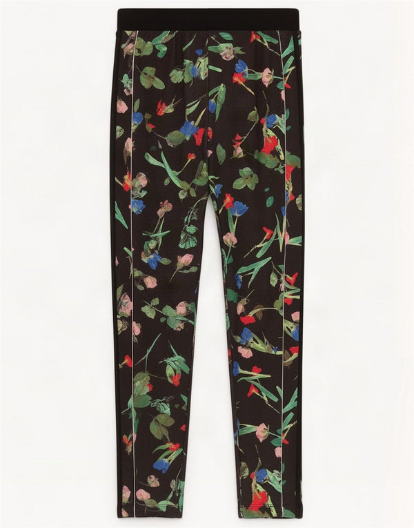 Leggings pentru femei Adidas UK 10 Small Black Floral Poliester
