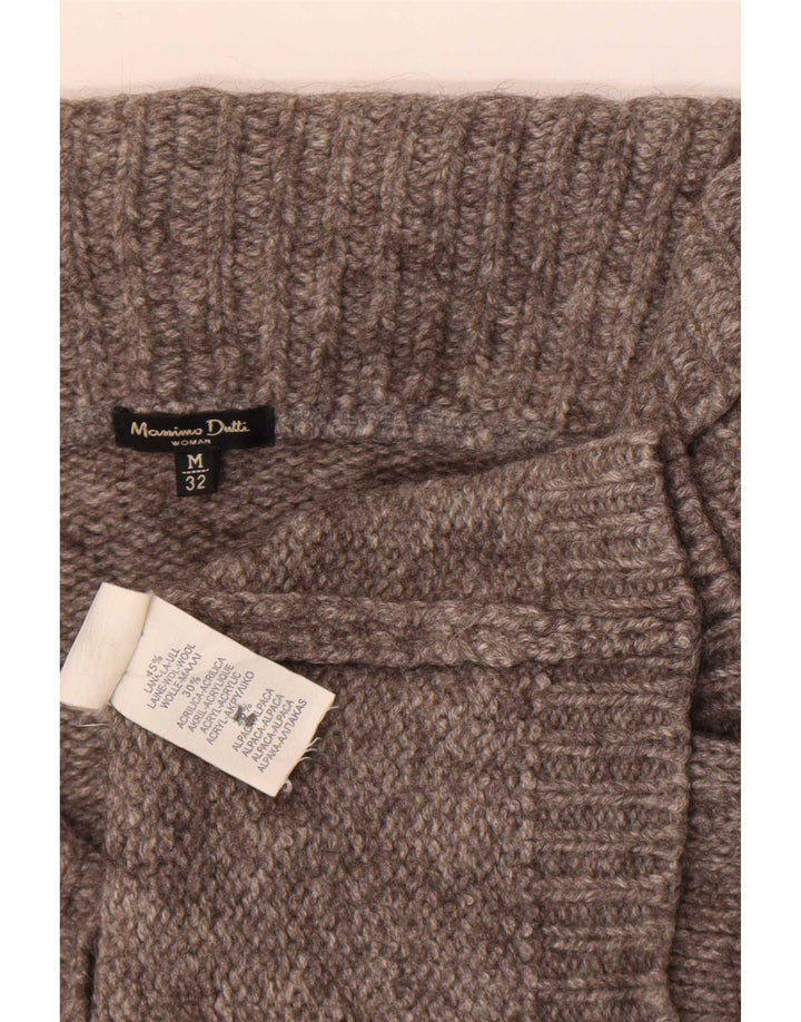 Pulover cardigan crop Massimo Dutti pentru femei UK 12 Lână gri mediu