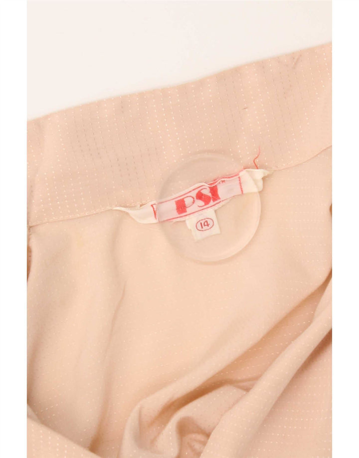 Bluză cămașă vintage pentru femei UK 14 Medium Bej cu pete