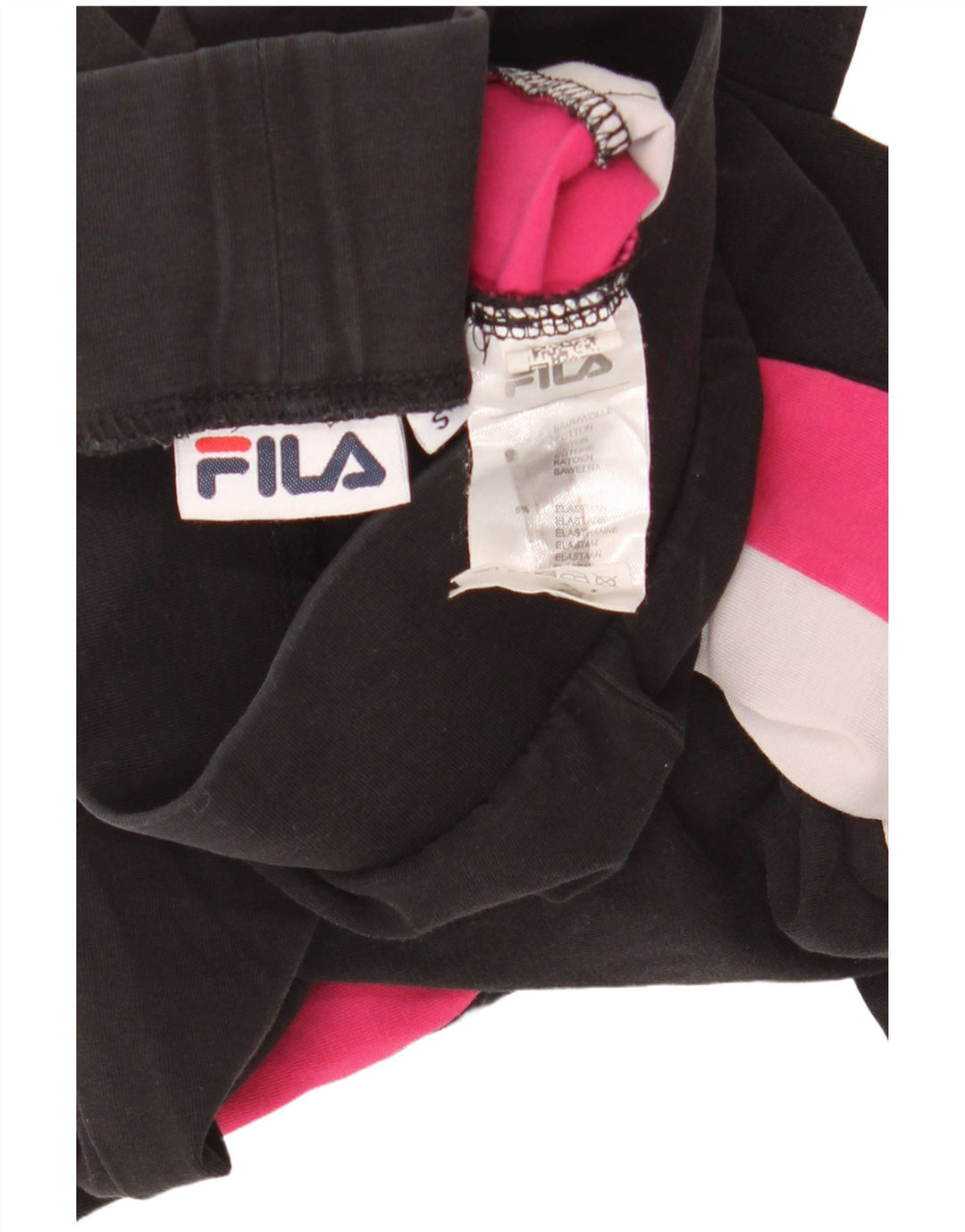 Leggings pentru femei FILA UK 8 mici, negru, color block, bumbac