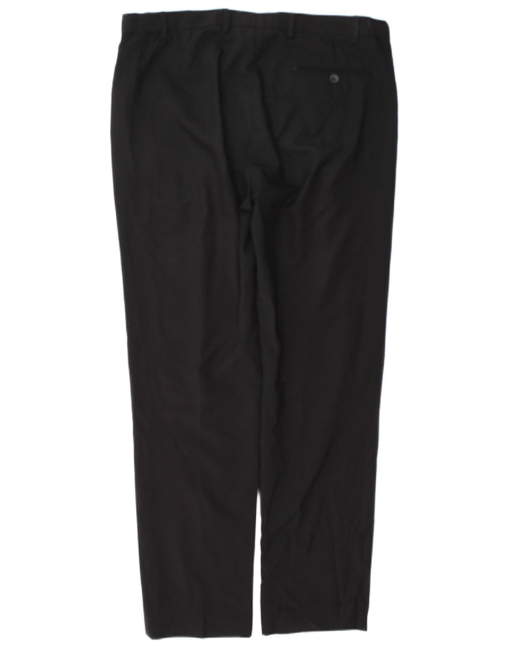 Marks & Spencer Pantaloni de costum obișnuiți drepti pentru bărbați L38 L33 Poliester negru