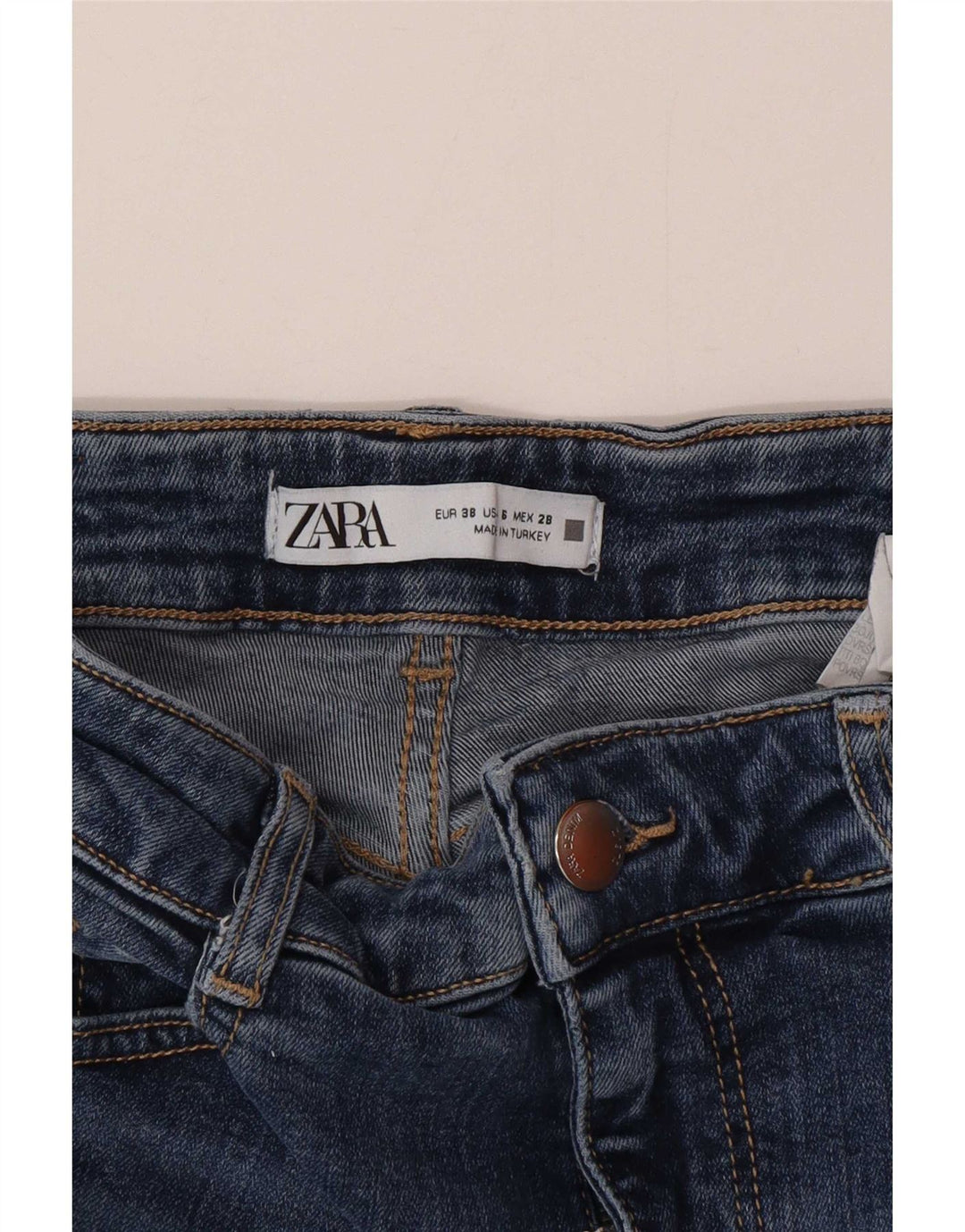 Blugi evazați pentru femei Zara EU 38 Mici L28 L32 Bumbac albastru