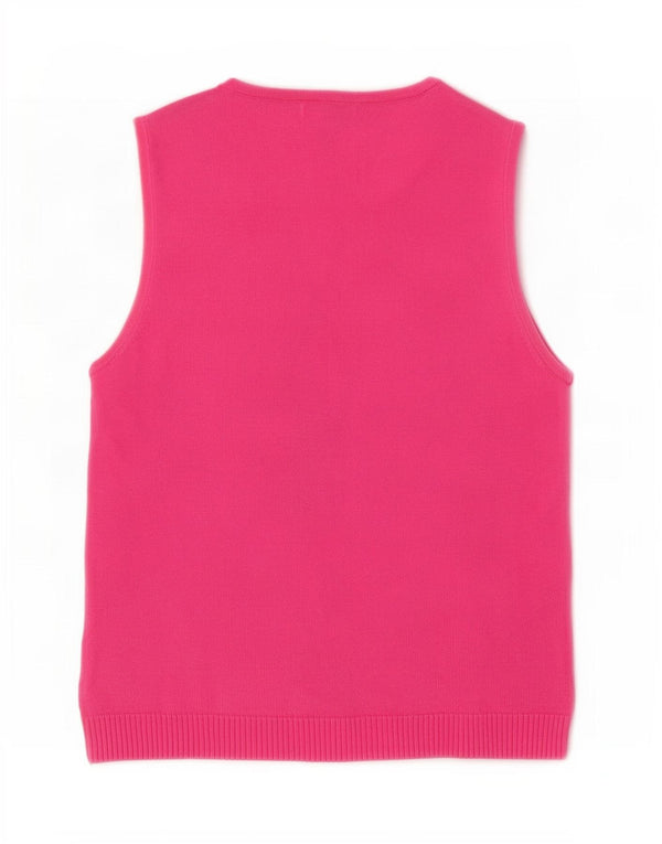 Top tanc pentru femei Izod Petite Vest UK 14 Large Pink Argyle/Diamond Bumbac