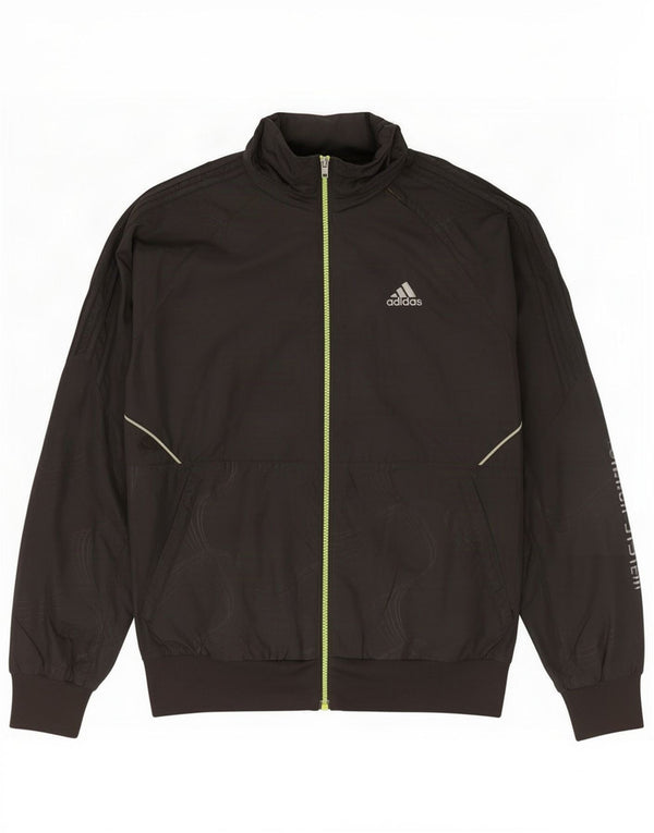 Jachetă de trening cu glugă grafică Adidas pentru bărbați, neagră, geometrică