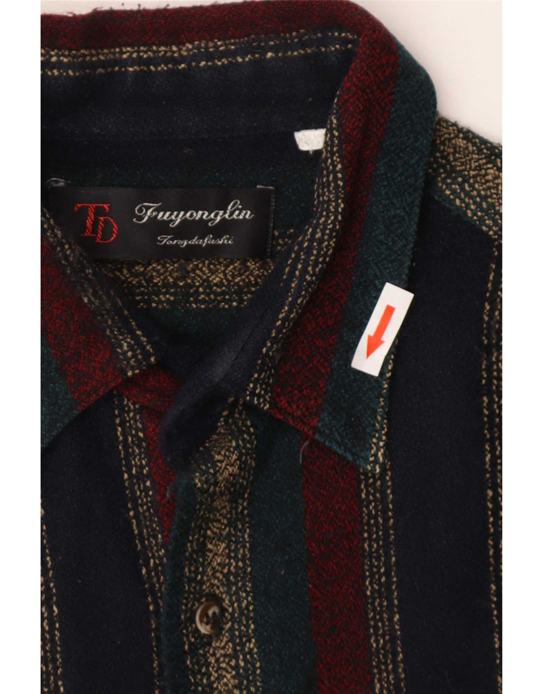 Cămașă de flanel vintage pentru bărbați, cu dungi medii, multicolore