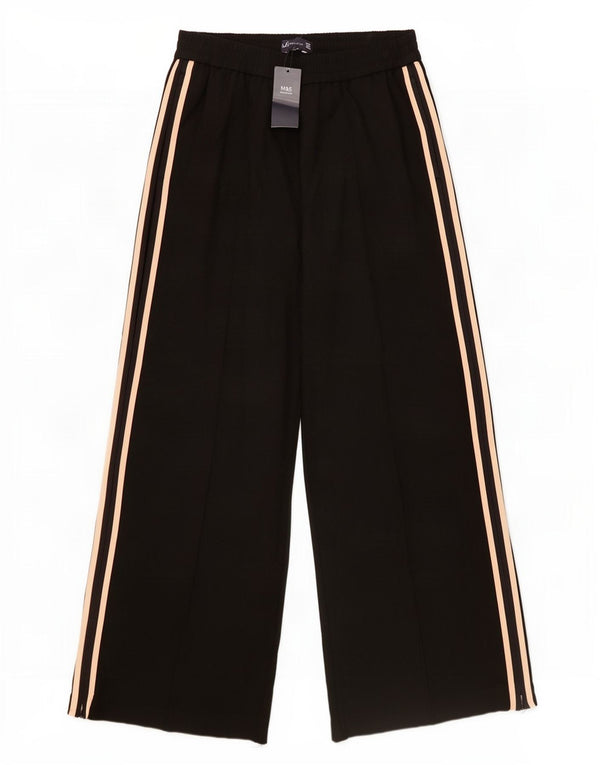 Pantaloni casual pentru femei Marks & Spencer UK 14 Large W34 L27 Negru cu dungi