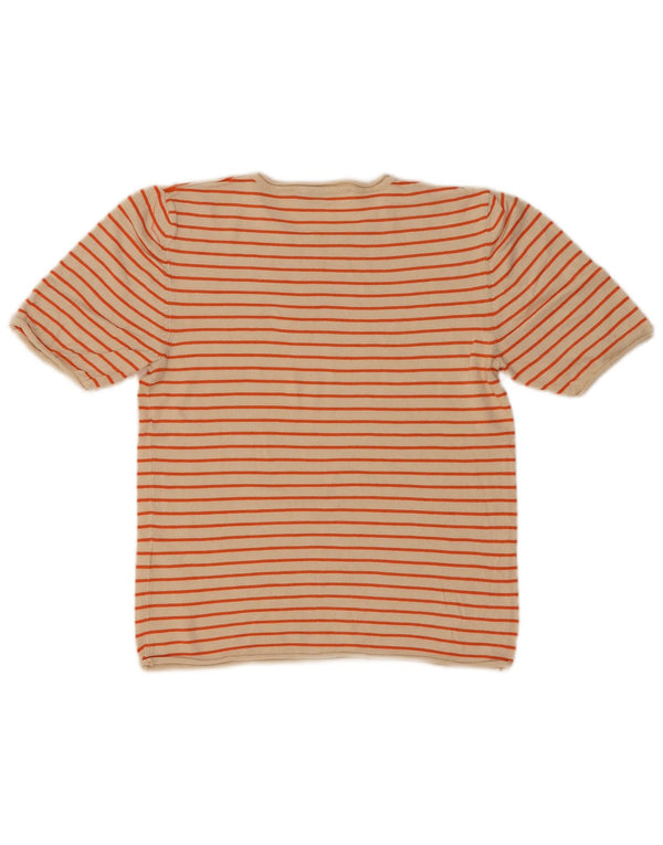 Tricou Crop pentru femei Zara UK 12 Medium Bej, viscoză cu dungi