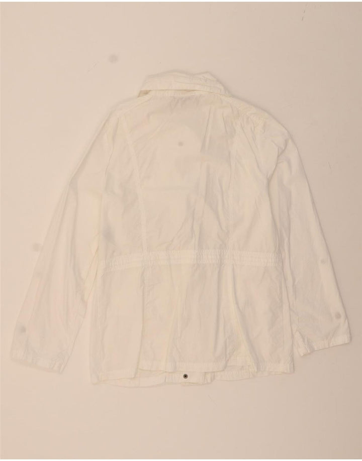 MARKS & SPENCER Womens Utility Jacket UK 12 Medium White Cotton Vintage Marks & Spencer and Second-Hand Marks & Spencer from Messina Hembry 