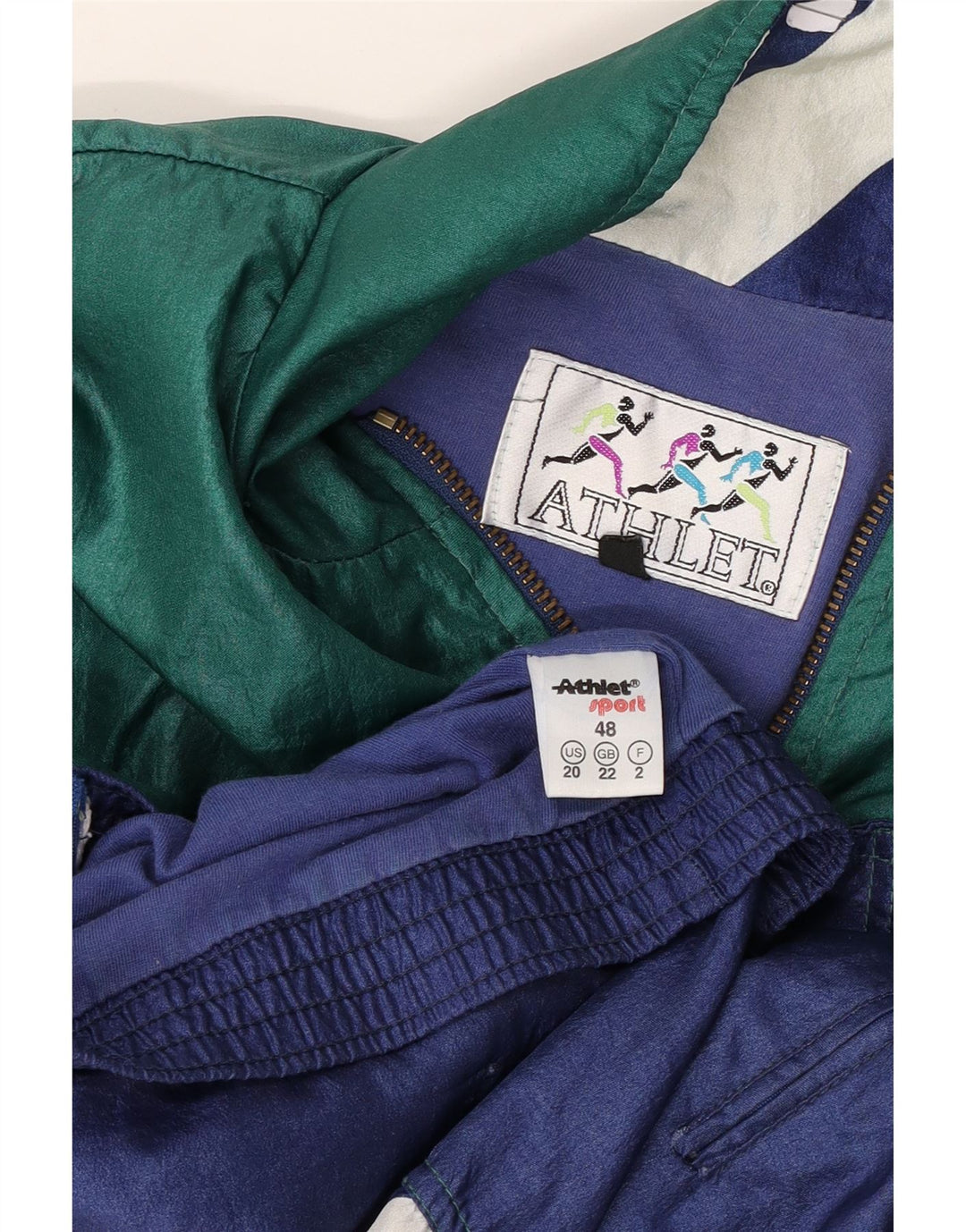 Jachetă de top pentru trening grafic ATHLETA pentru femei UK 22 3XL Verde Colorblock