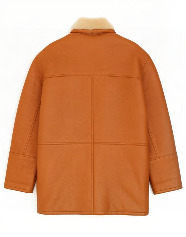 Jachetă vintage pentru bărbați din shearling IT 52 XL maro