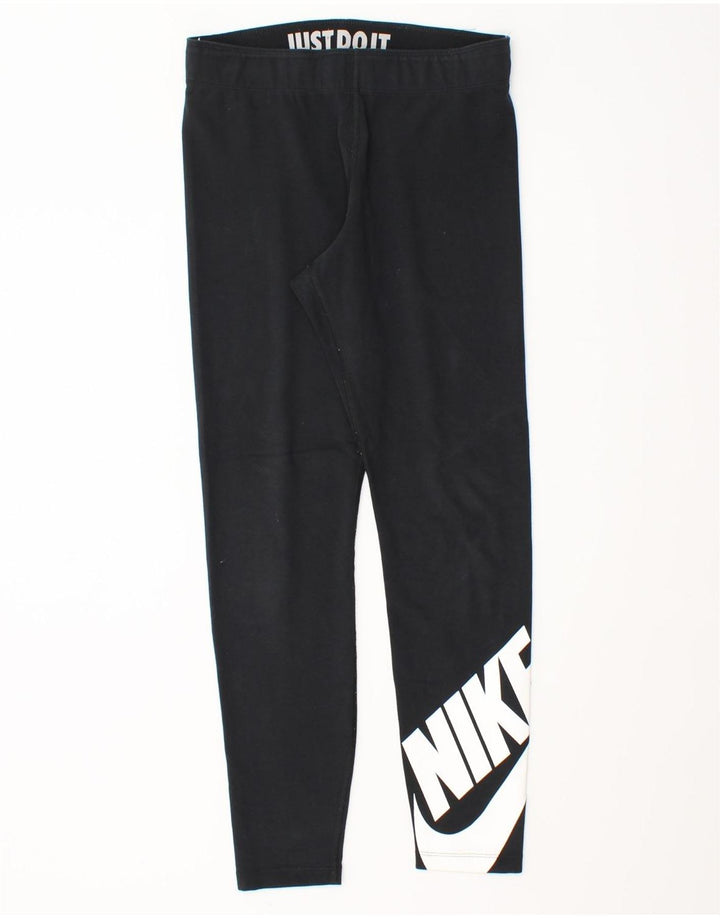 Leggings grafic Nike pentru femei UK 10 mic bumbac negru