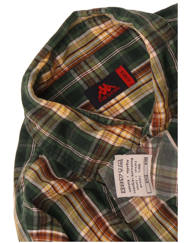 Cămașă de flanel pentru bărbați Kappa XL, bumbac verde check