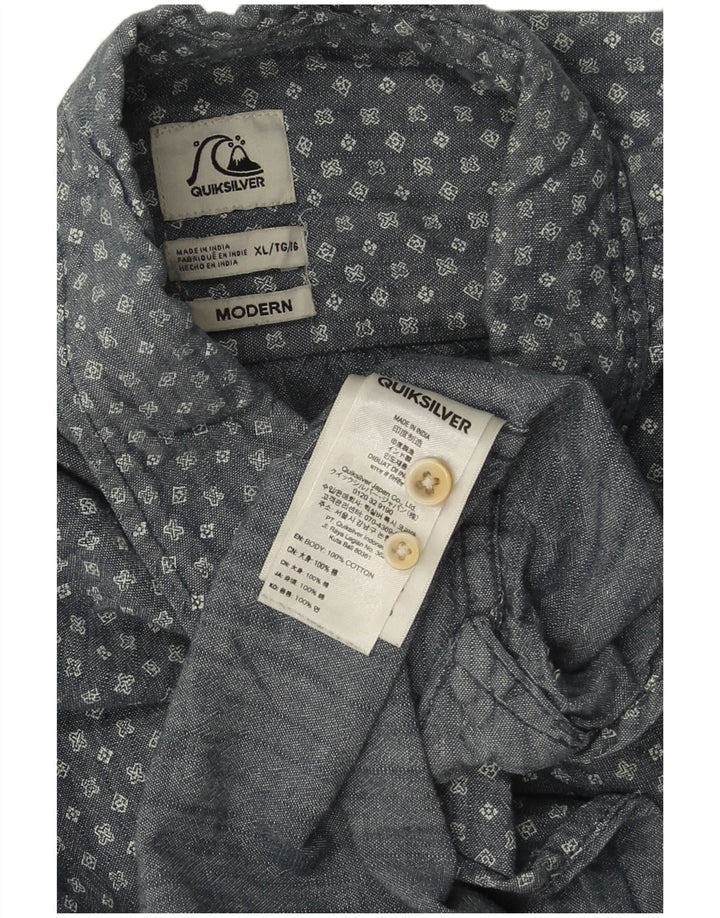 Cămașă modernă pentru bărbați QUIKSILVER XL, bumbac cu pete, albastru marine