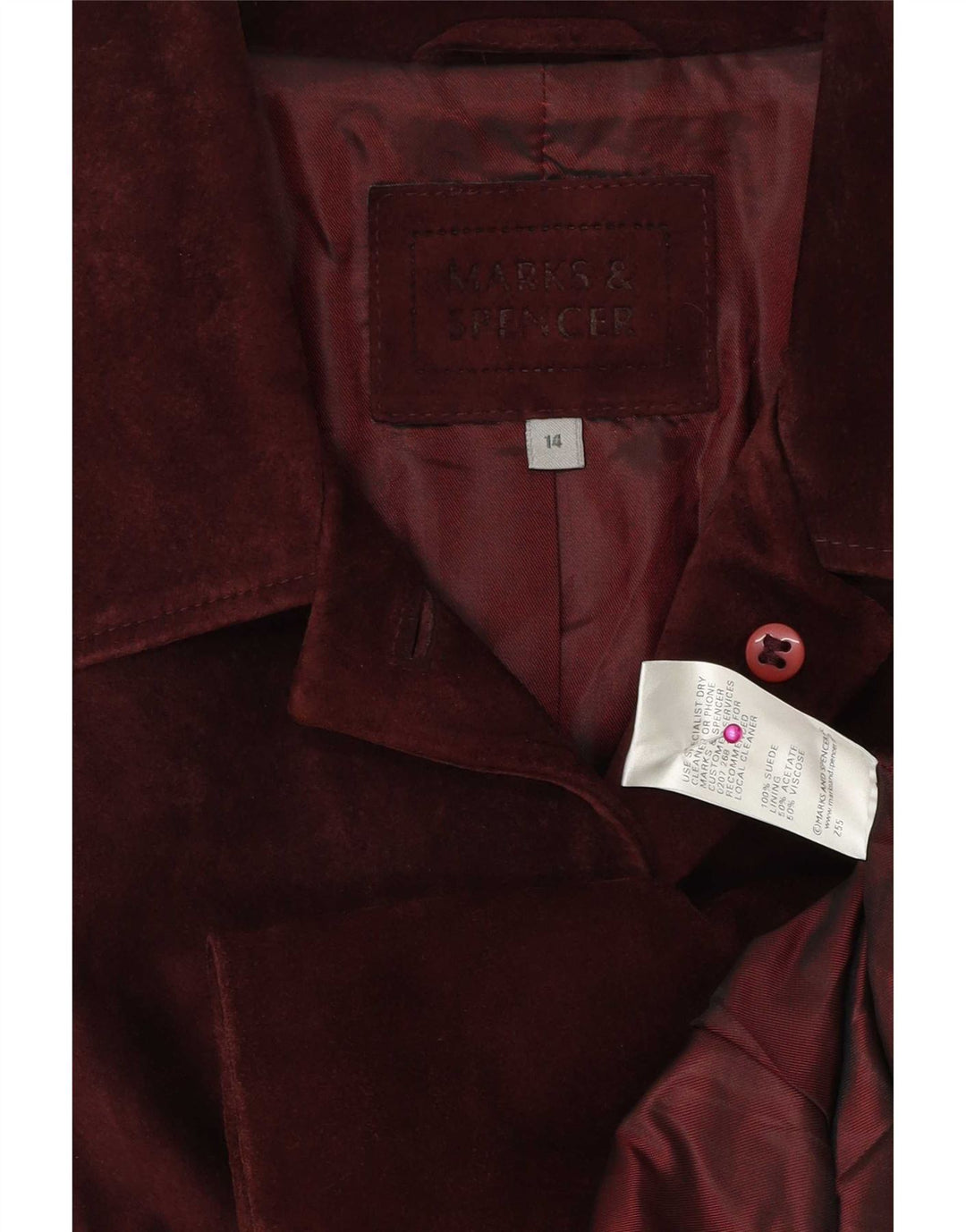 Jachetă pentru femei Marks & Spencer Blazer cu 5 nasturi UK 14 Burgundy mediu