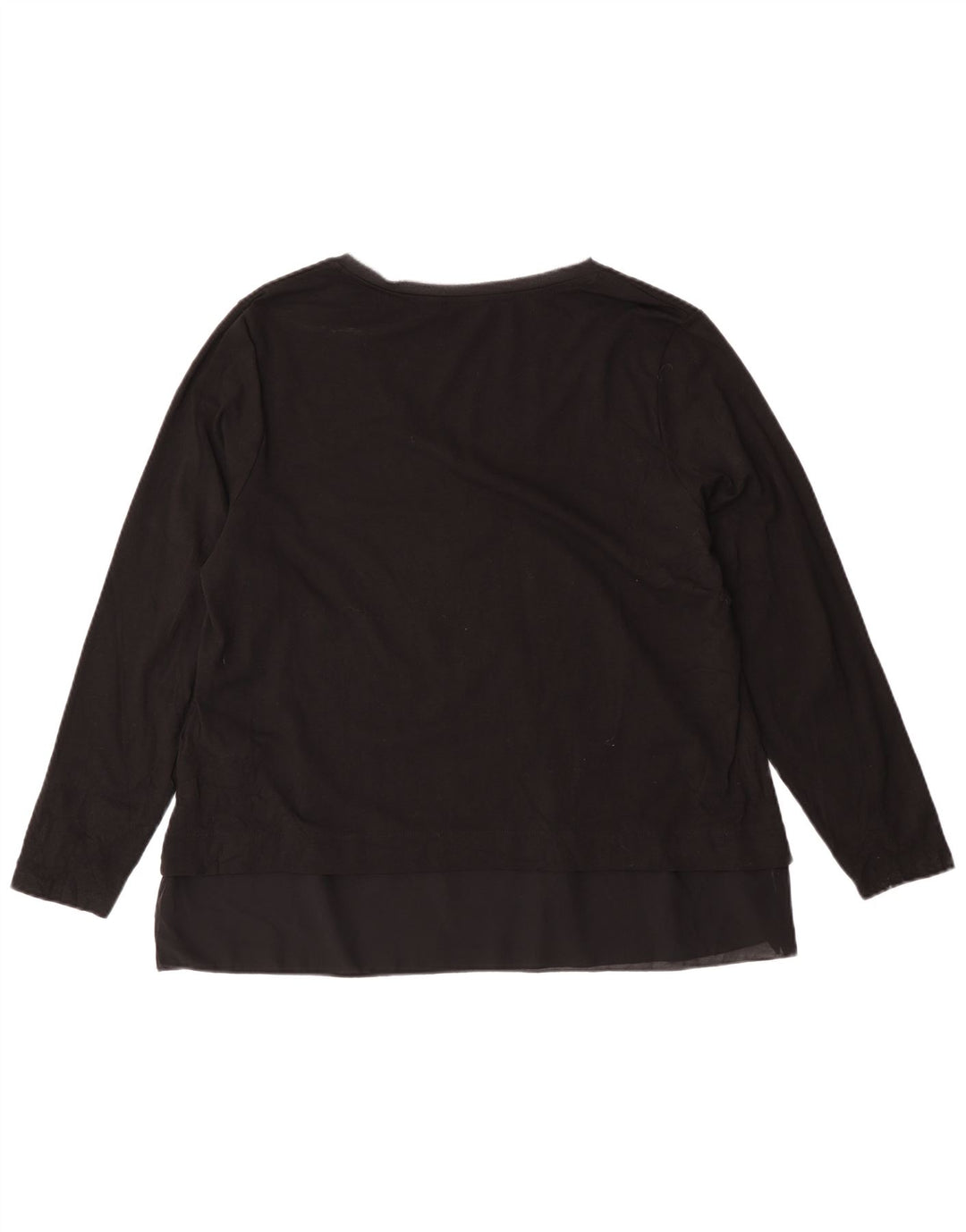 Fiorella Rubino Top grafic pentru femei cu mânecă lungă UK 14 bumbac mediu negru