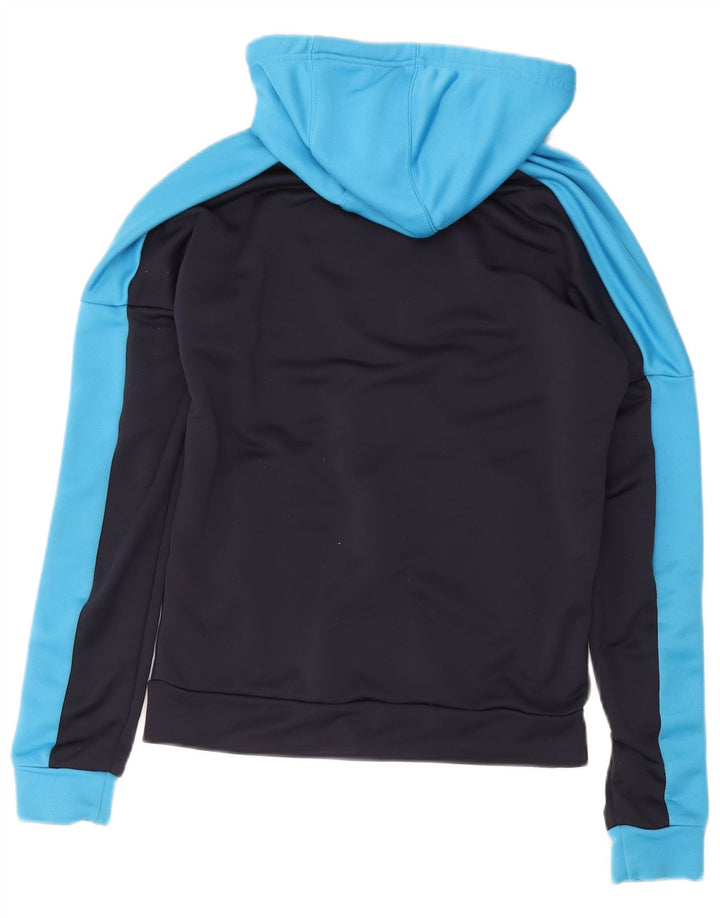 Pulover Adidas pentru bărbați, cu fermoar, albastru, poliester color bloc