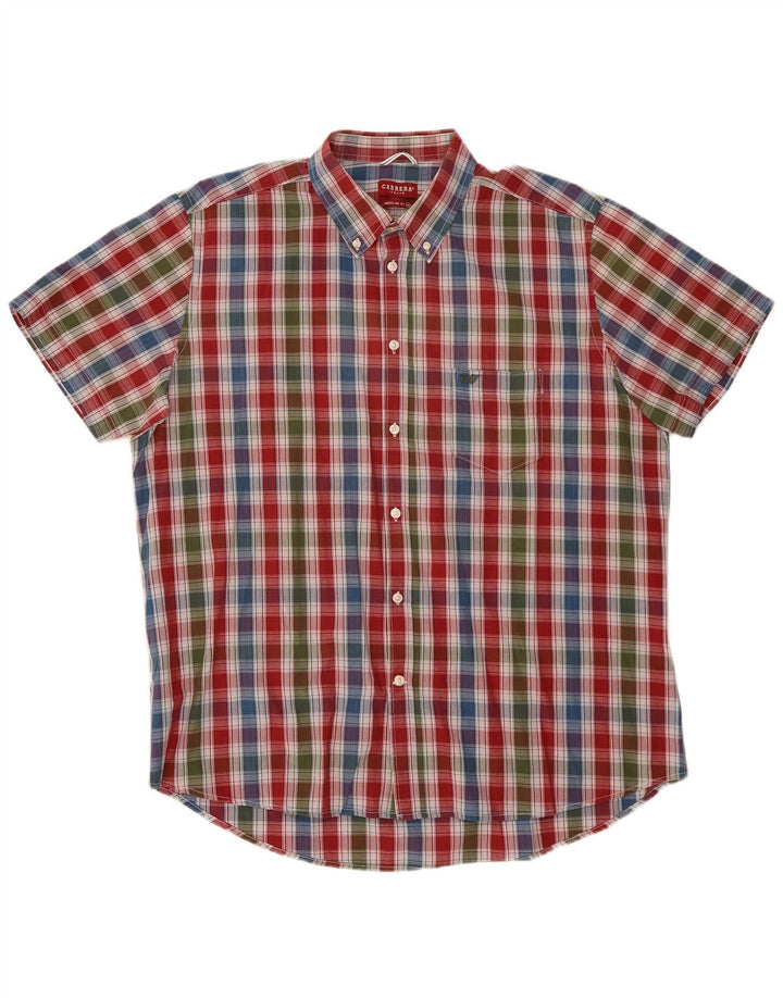 Cămașă pentru bărbați Carrera cu mânecă scurtă, cu ajustare normală, 2XL, bumbac cu carouri multicolore