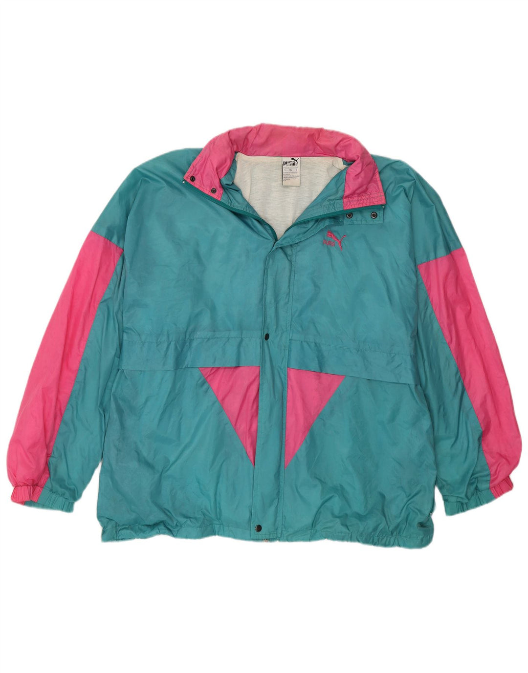 Jachetă de ploaie cu glugă PUMA pentru bărbați UK 42 XL, albastru, nailon color bloc