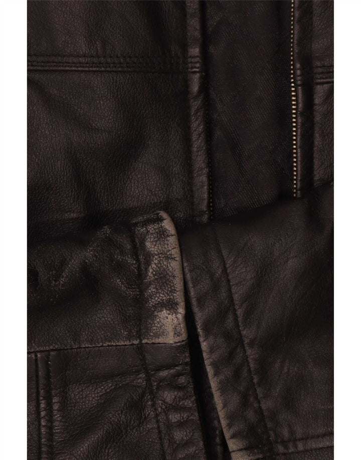 Geacă de piele vintage pentru bărbați IT 54 XL neagră