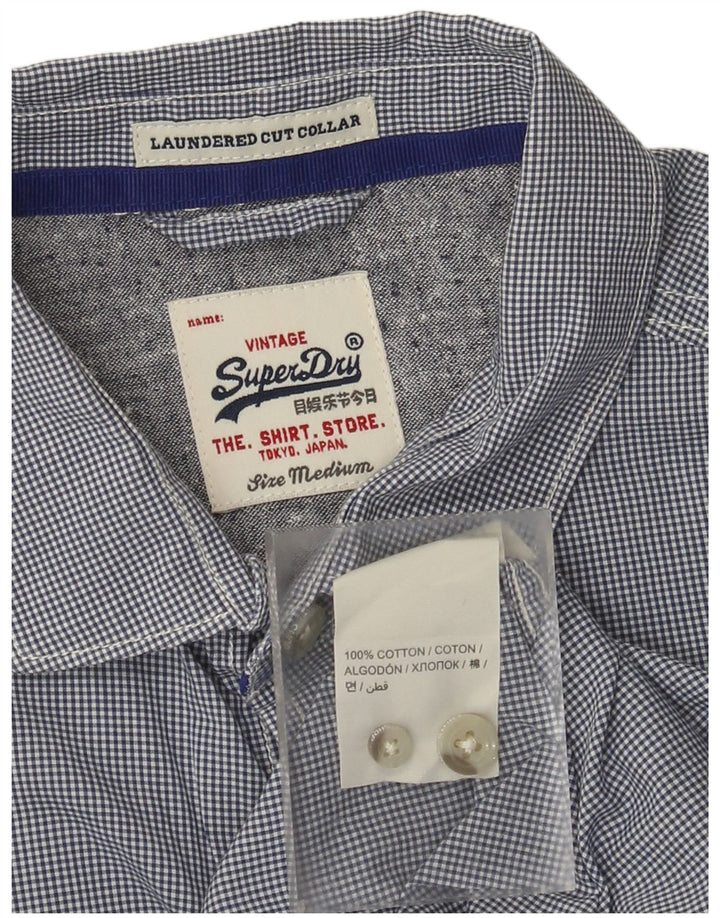 Cămașă pentru bărbați Superdry, bumbac cu carouri albastru mediu