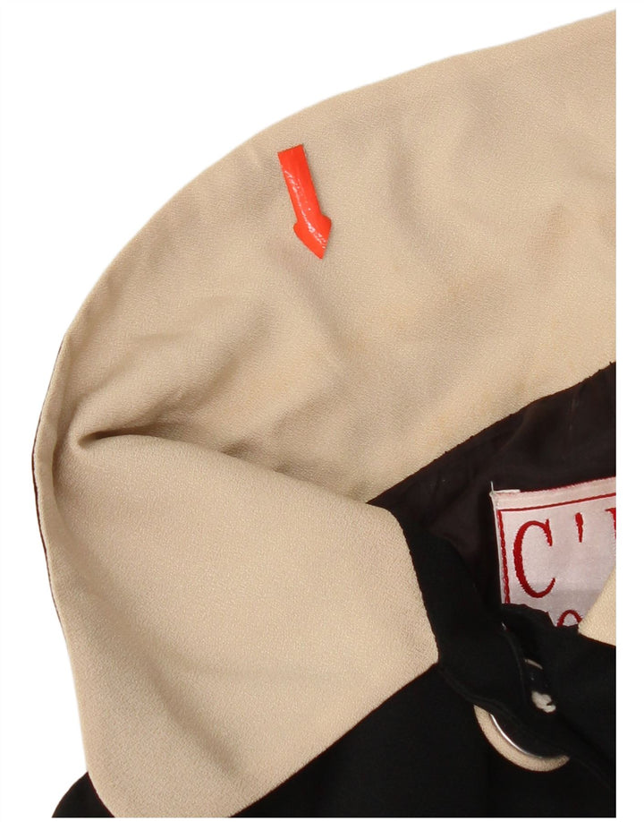 Jachetă vintage cu mânecă scurtă pentru femei UK 12 Medium Black Colorblock