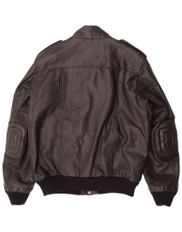 Jachetă militară din piele pentru bărbați VINTAGE IT 54 2XL din piele neagră