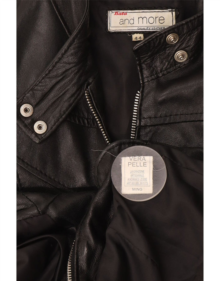 Geacă de piele pentru femei Bata and More IT 44 Medium Black Leather