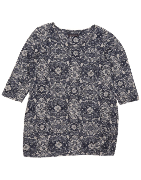 Marks & Spencer Top pentru femei cu mâneci 3/4 UK 16, mare, albastru, poliester floral
