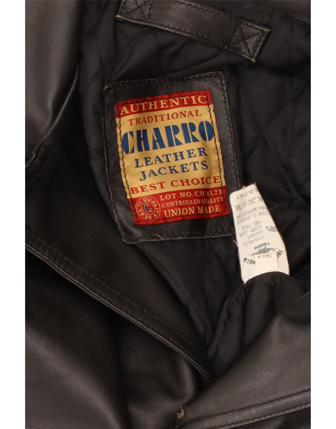 Palton din piele pentru bărbați Charro UK 42 XL din piele neagră