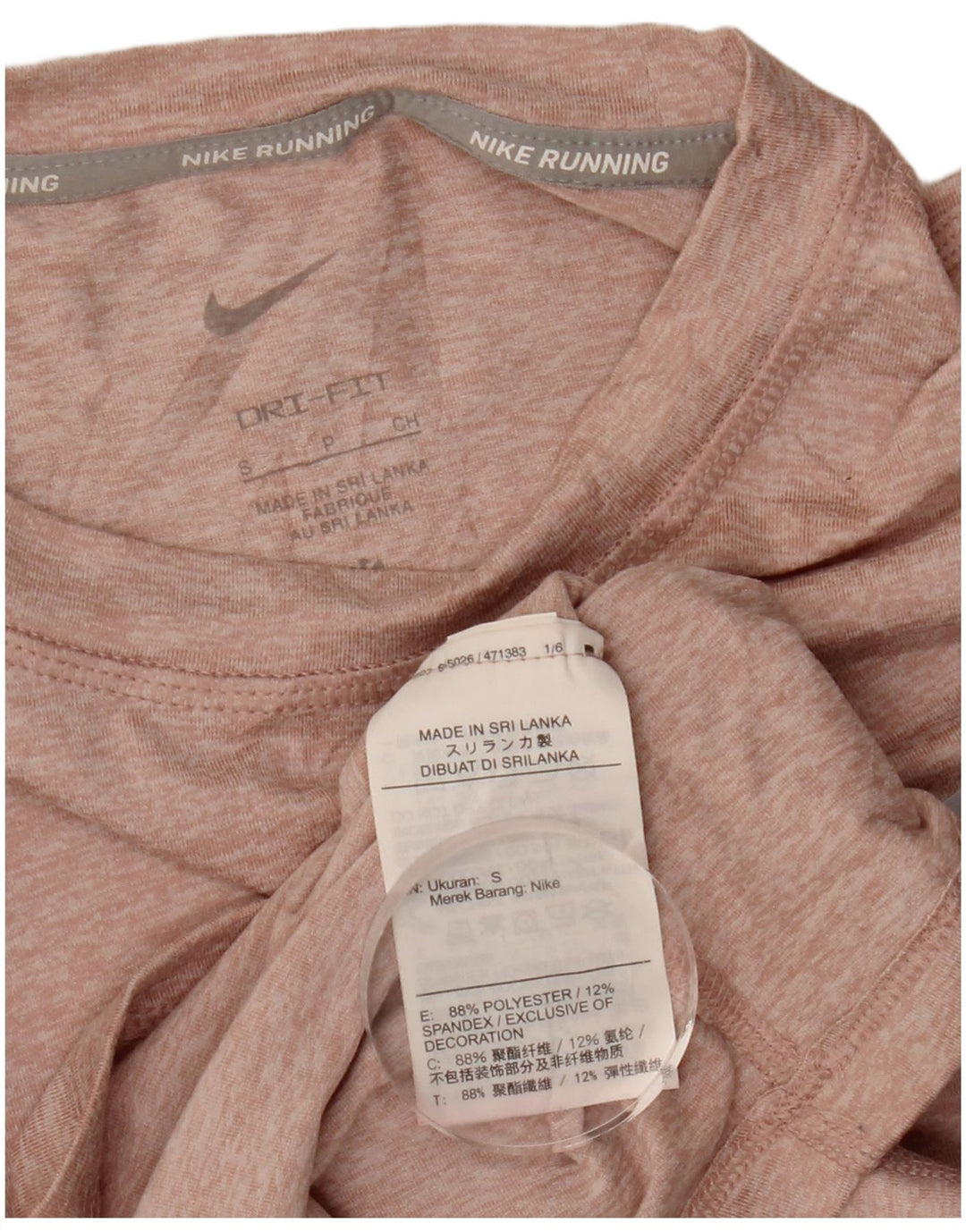 Top de alergare Nike pentru femei cu mânecă lungă UK 10 mic roz poliester cu pături