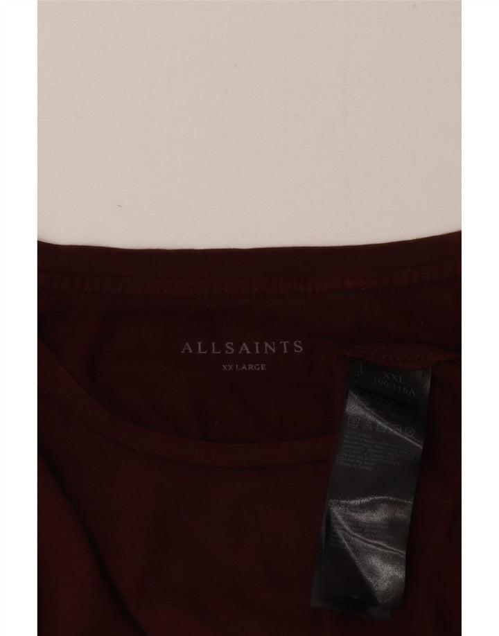 All Saints Top pentru bărbați cu mânecă lungă 2XL maro bumbac