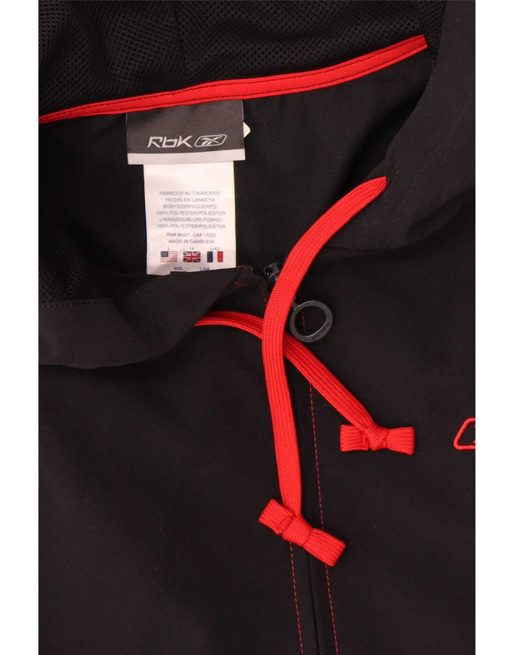 Jachetă de ploaie cu glugă Reebok pentru femei UK 14, mare, negru, poliester
